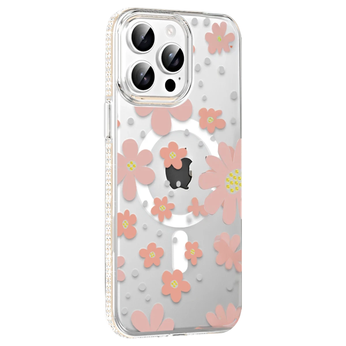 Joko Apple iPhone 15 Pro Max Floral Magsafe Kapak - Pembe