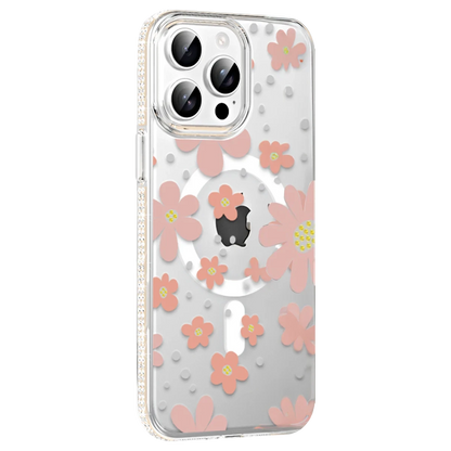 Joko Apple iPhone 15 Pro Max Floral Magsafe Kapak - Pembe