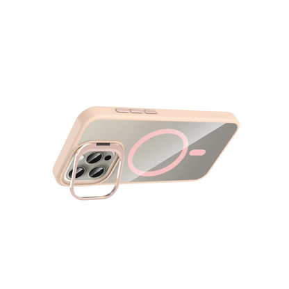 Joko Apple iPhone 15 Pro Max Remim Lensli Magsafe Standlı Kapak - Pembe