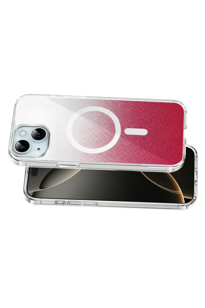 Onegif Apple iPhone 15 Sora Simli Magsafe Kapak - Kırmızı