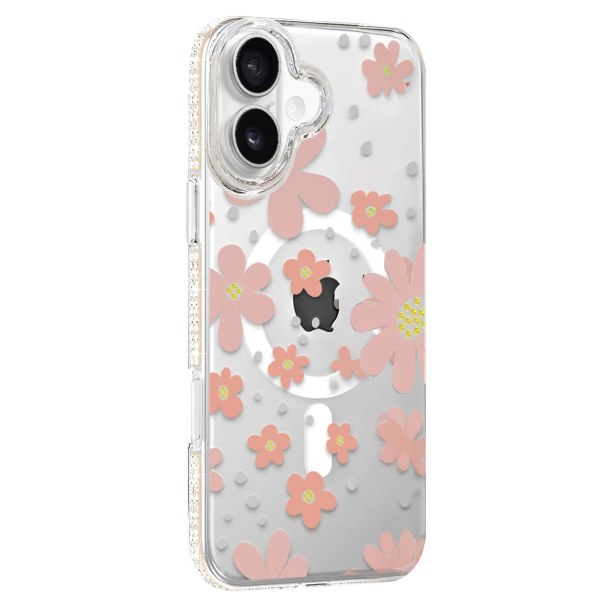 Joko Apple iPhone 16 Floral Magsafe Kapak - Pembe