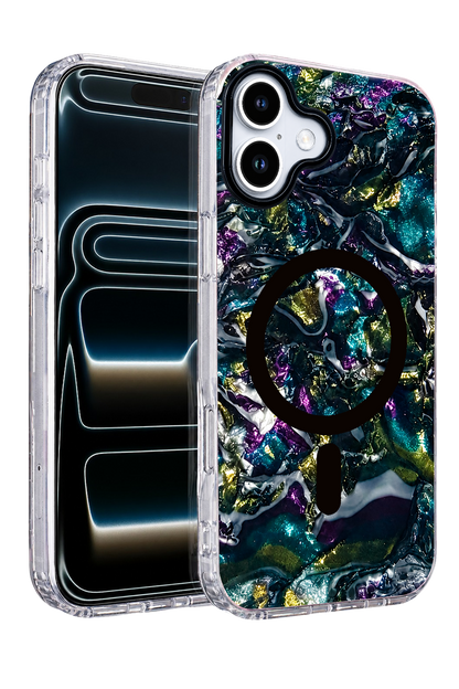 Onegif Apple iPhone 16 Mila Dalgalı Magsafe Kapak - Lacivert
