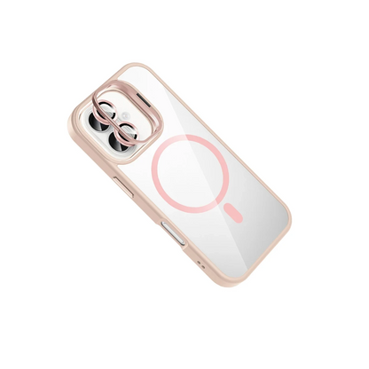 Joko Apple iPhone 16 Plus Remim Lensli Magsafe Standlı Kapak - Pembe