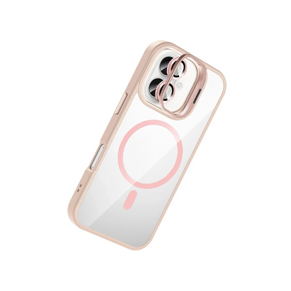 Joko Apple iPhone 16 Plus Remim Lensli Magsafe Standlı Kapak - Pembe