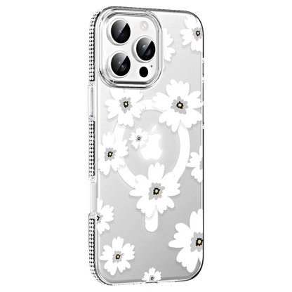 Joko Apple iPhone 16 Pro Max Floral Magsafe Kapak - Beyaz