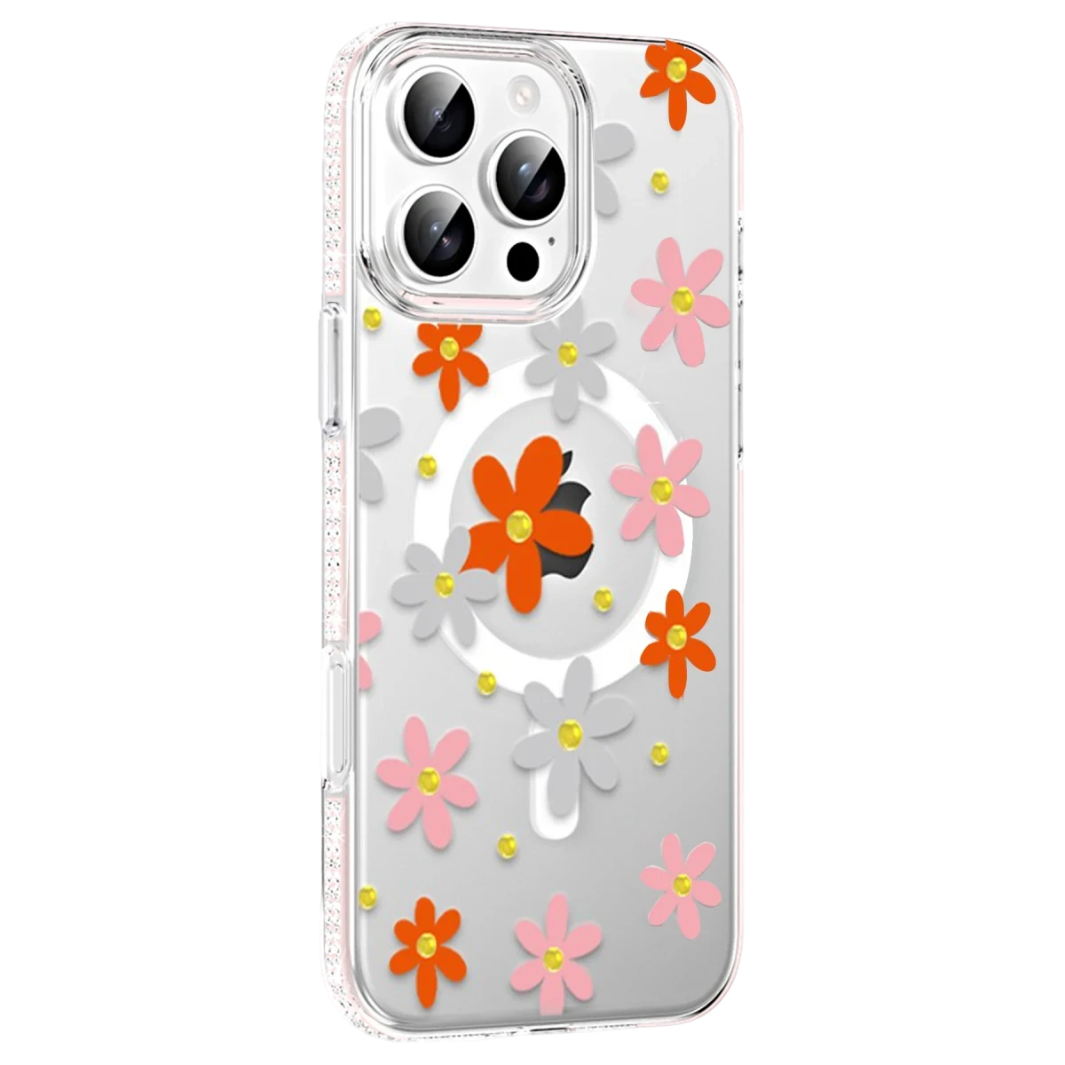 Joko Apple iPhone 16 Pro Max Floral Magsafe Kapak - Turuncu
