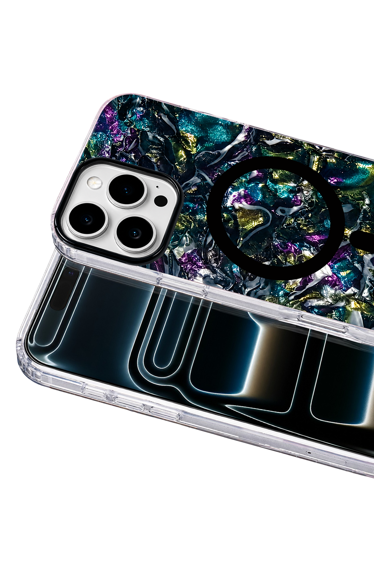 Onegif Apple iPhone 16 Pro Max Mila Dalgalı Magsafe Kapak - Lacivert