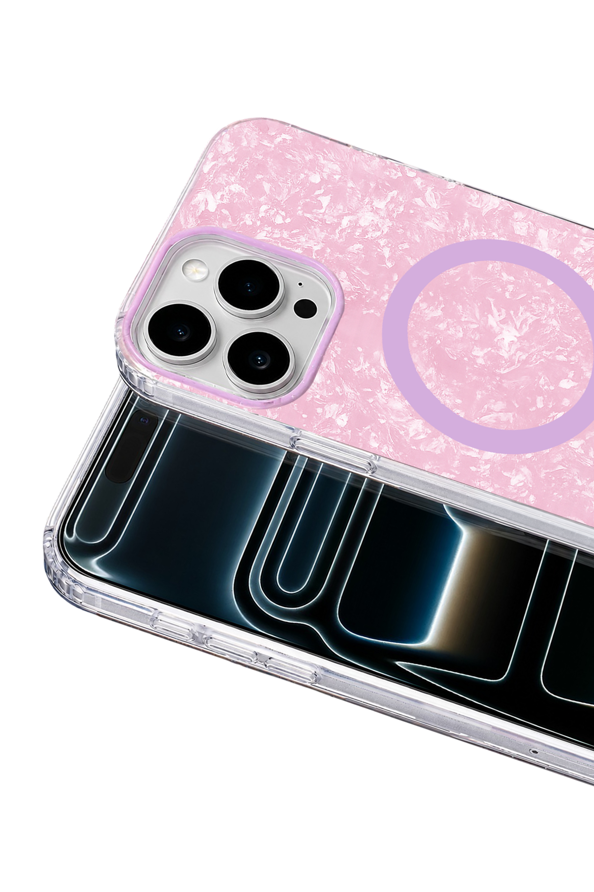 Onegif Apple iPhone 16 Pro Max Mila Dalgalı Magsafe Kapak - Lila