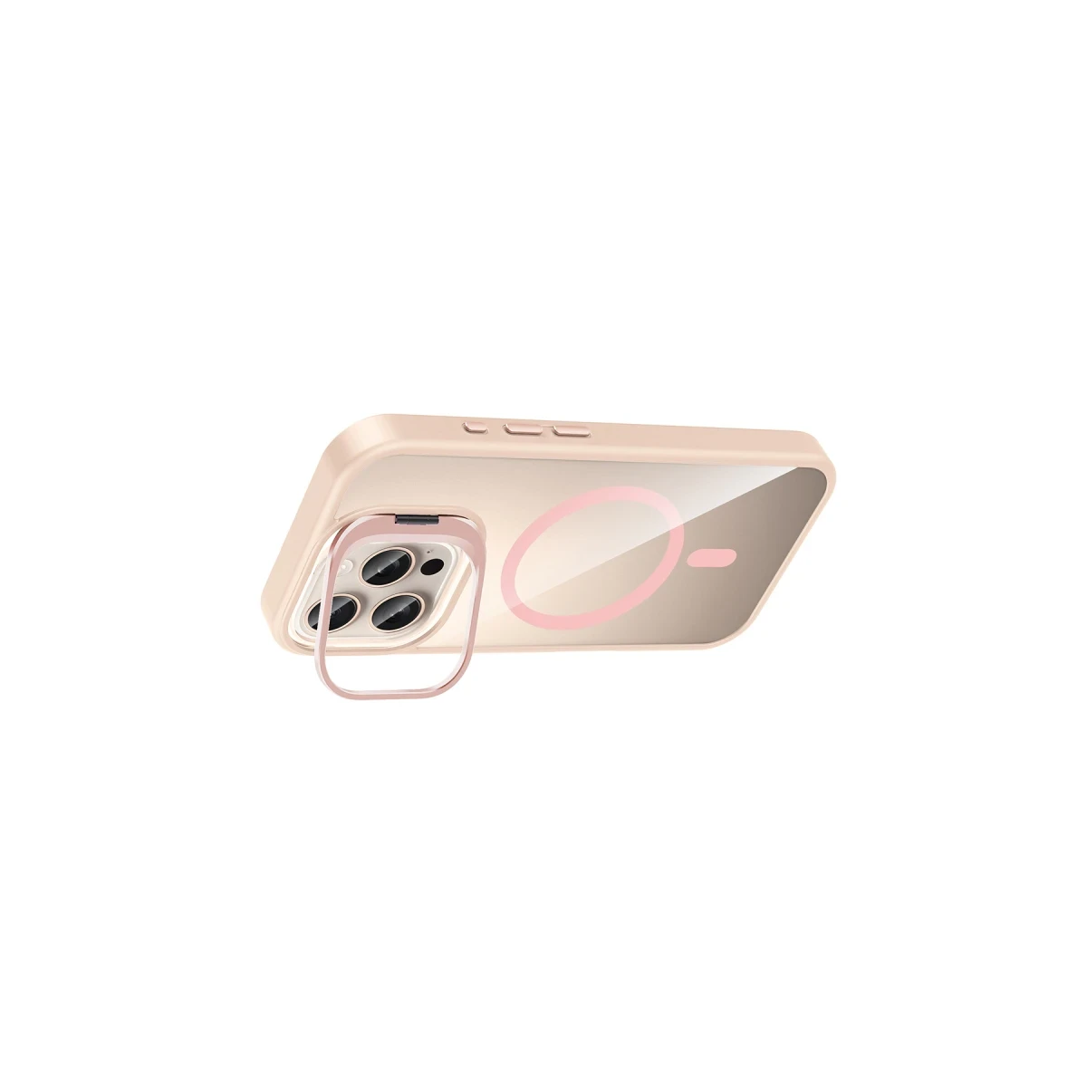 Joko Apple iPhone 16 Pro Max Remim Lensli Magsafe Standlı Kapak - Pembe