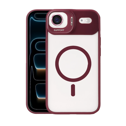 Joko Apple iPhone 17 Air Remim Lensli Magsafe Standlı Kapak - Bordo