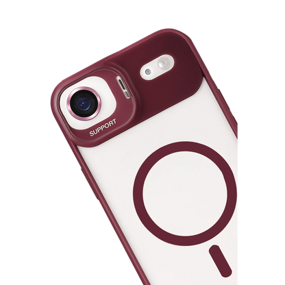 Joko Apple iPhone 17 Air Remim Lensli Magsafe Standlı Kapak - Bordo