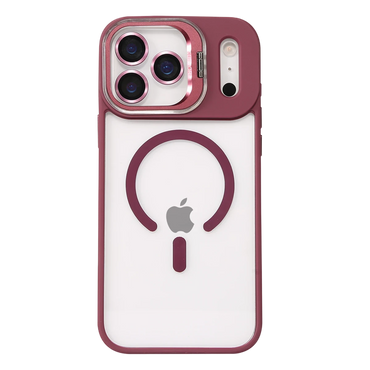 Joko Apple iPhone 17 Pro Max Remim Lensli Magsafe Standlı Kapak - Bordo