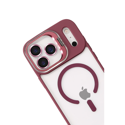 Joko Apple iPhone 17 Pro Max Remim Lensli Magsafe Standlı Kapak - Bordo