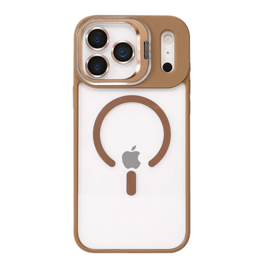 Joko Apple iPhone 17 Pro Max Remim Lensli Magsafe Standlı Kapak - Kahverengi