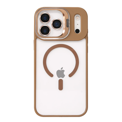 Joko Apple iPhone 17 Pro Max Remim Lensli Magsafe Standlı Kapak - Kahverengi