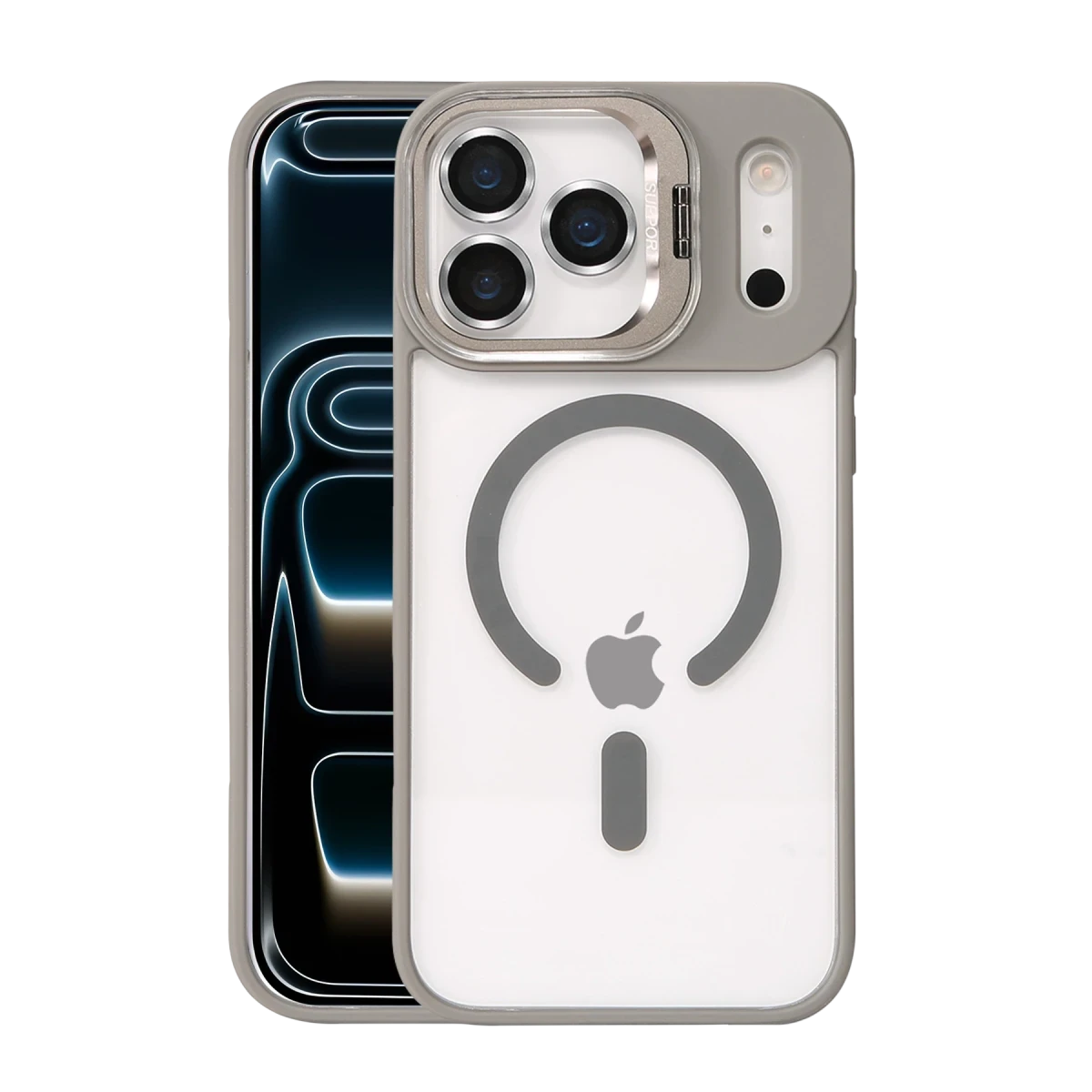 Joko Apple iPhone 17 Pro Max Remim Lensli Magsafe Standlı Kapak - Titan Gri