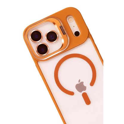 Joko Apple iPhone 17 Pro Max Remim Lensli Magsafe Standlı Kapak - Turuncu