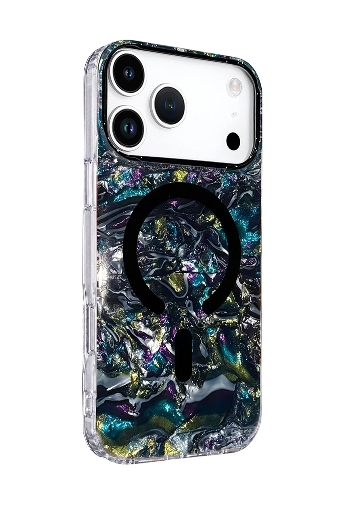 Onegif Apple iPhone 17 Pro Mila Dalgalı Magsafe Kapak - Lacivert