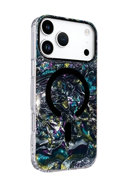 Onegif Apple iPhone 17 Pro Mila Dalgalı Magsafe Kapak - Lacivert