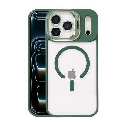Joko Apple iPhone 17 Pro Remim Lensli Magsafe Standlı Kapak - Koyu Yeşil
