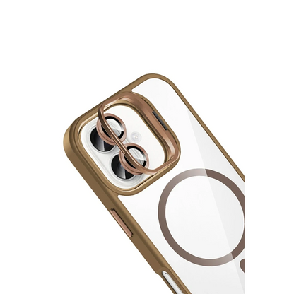 Joko Apple iPhone 17 Remim Lensli Magsafe Standlı Kapak - Kahverengi