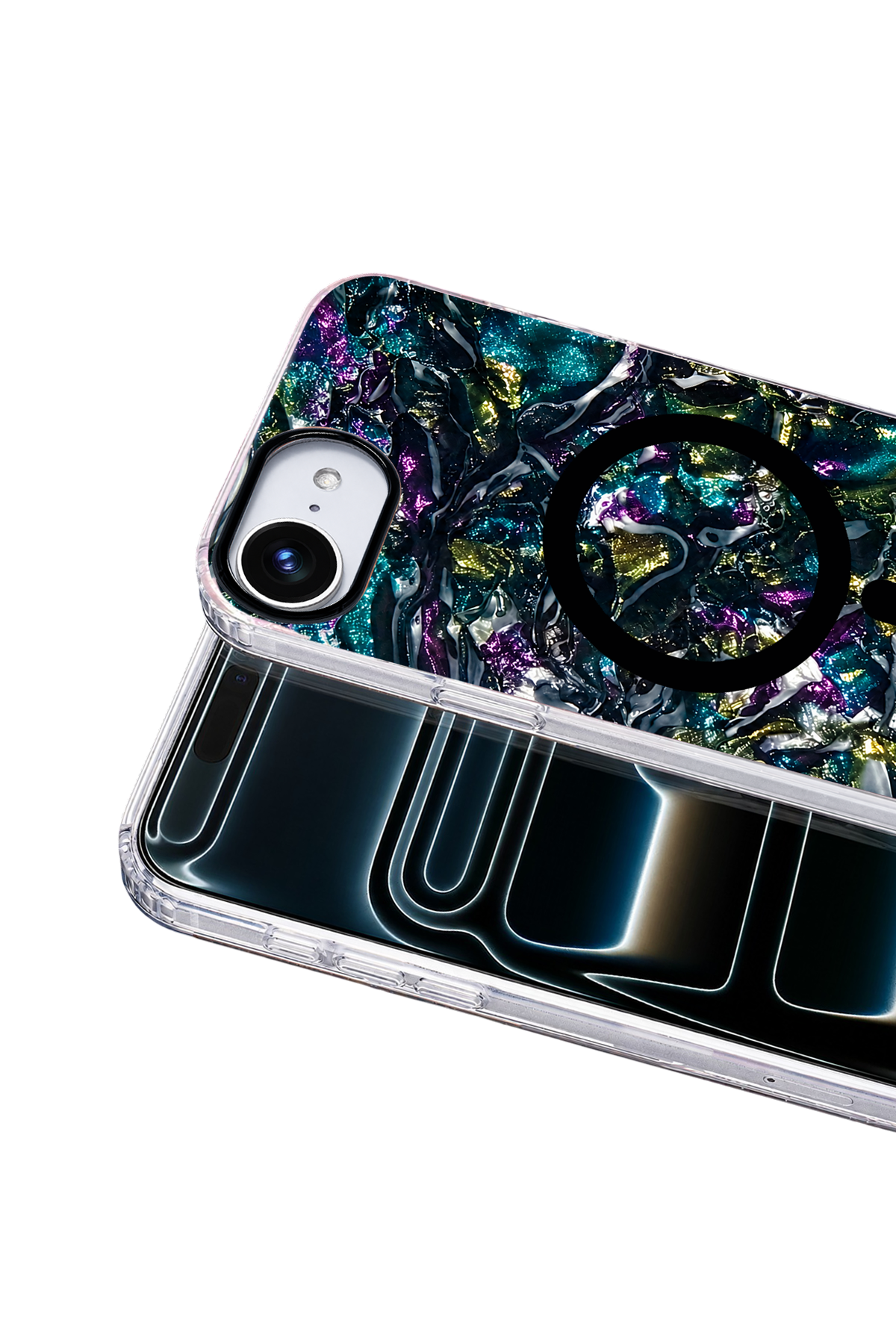 Onegif Apple iPhone 17E Mila Dalgalı Magsafe Kapak - Lacivert