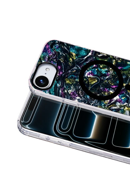 Onegif Apple iPhone 17E Mila Dalgalı Magsafe Kapak - Lacivert
