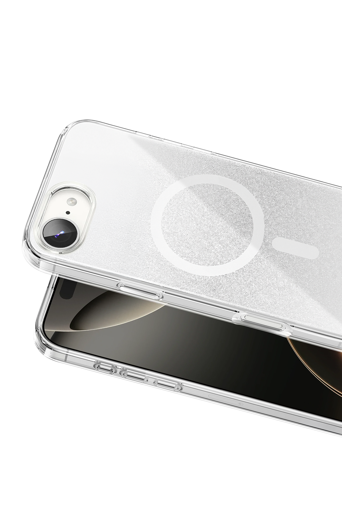 Onegif Apple iPhone 17E Sora Simli Magsafe Kapak - Beyaz