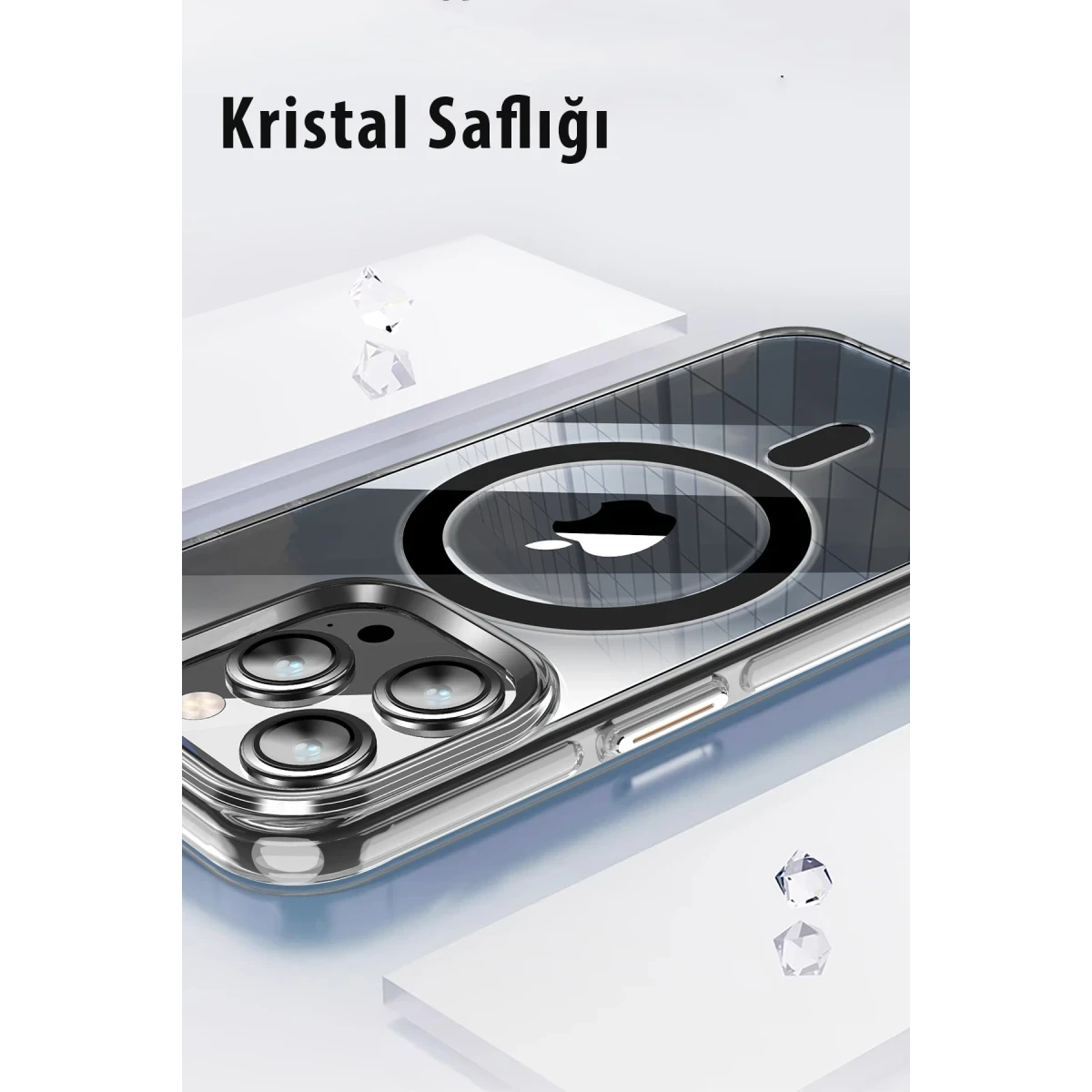 Joko Apple iPhone 14 Pro Kılıf Crystal Magsafe Kapak - Siyah