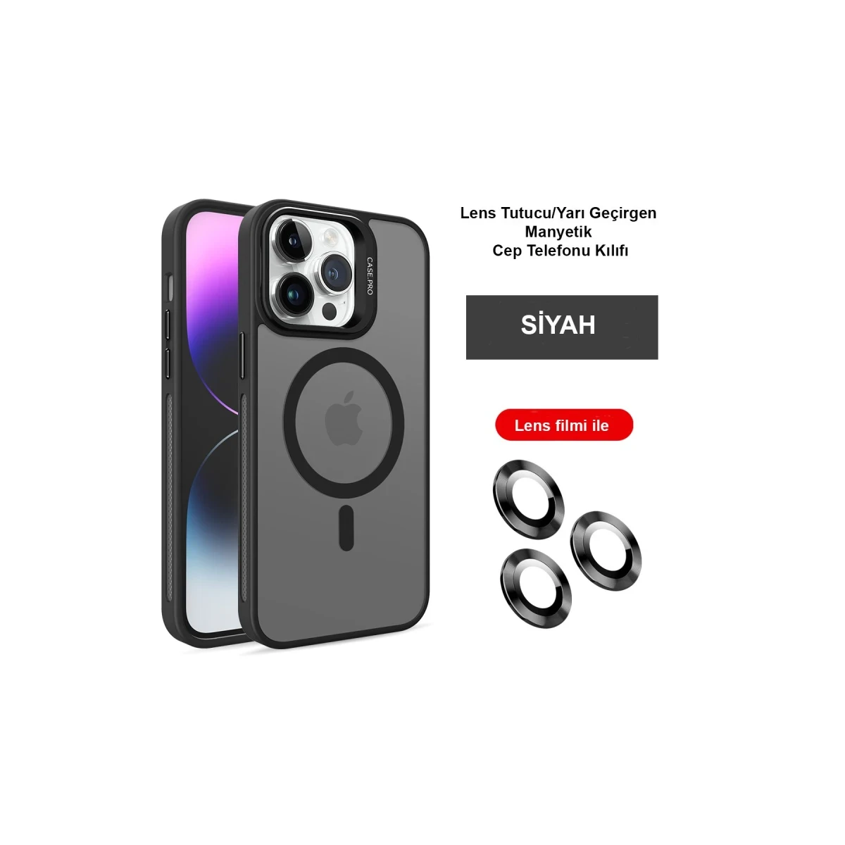 Joko Apple iPhone 14 Pro Kılıf Flet Lens Magsafe Kapak - Siyah