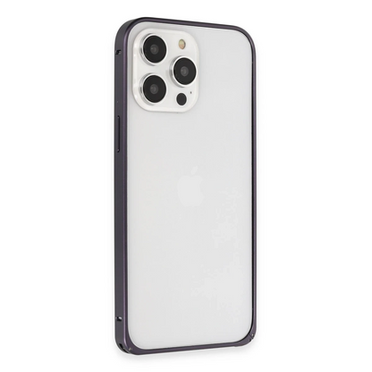 Joko Apple iPhone 14 Pro Kılıf Metal Bumper Magneticsafe Kapak - Derin Mor