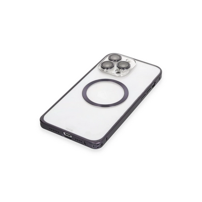 Joko Apple iPhone 14 Pro Kılıf Metal Bumper Magneticsafe Kapak - Derin Mor