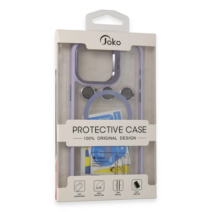 Joko Apple iPhone 14 Pro Kılıf Roblox Lens Magsafe Standlı Kapak - Derin Mor