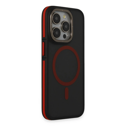 Joko Apple iPhone 14 Pro Max Kılıf Rocky Magsafe Kapak - Siyah-Kırmızı