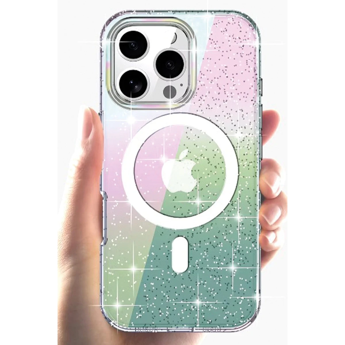 Joko Apple iPhone 14 Pro Max Rasasi Simli Magsafe Kapak - Şeffaf