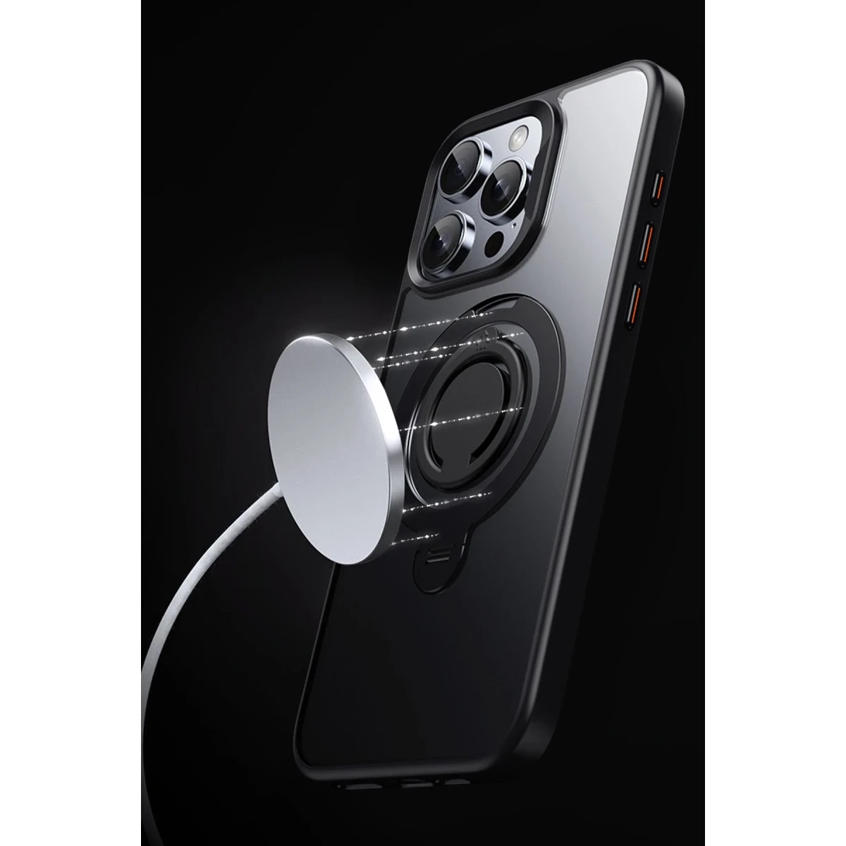 Joko Apple iPhone 15 Pro Avatar 360 Dönen Magsafe Kapak - Titan Gri