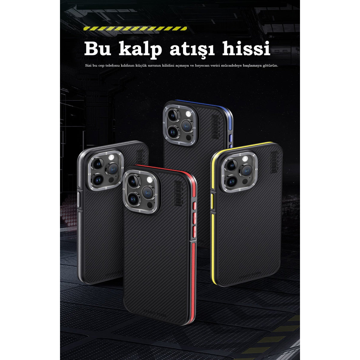 Joko Apple iPhone 15 Pro Kılıf Aramid 600D Kevlar Karbon Fiber Magsafe Kapak