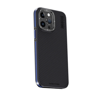 Joko Apple iPhone 15 Pro Kılıf Aramid 600D Kevlar Karbon Fiber Magsafe Kapak - Lacivert