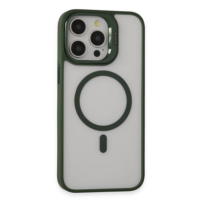 Joko Apple iPhone 15 Pro Kılıf Roblox Lens Magsafe Standlı Kapak - Koyu Yeşil
