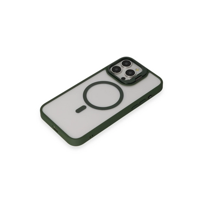 Joko Apple iPhone 15 Pro Kılıf Roblox Lens Magsafe Standlı Kapak - Koyu Yeşil