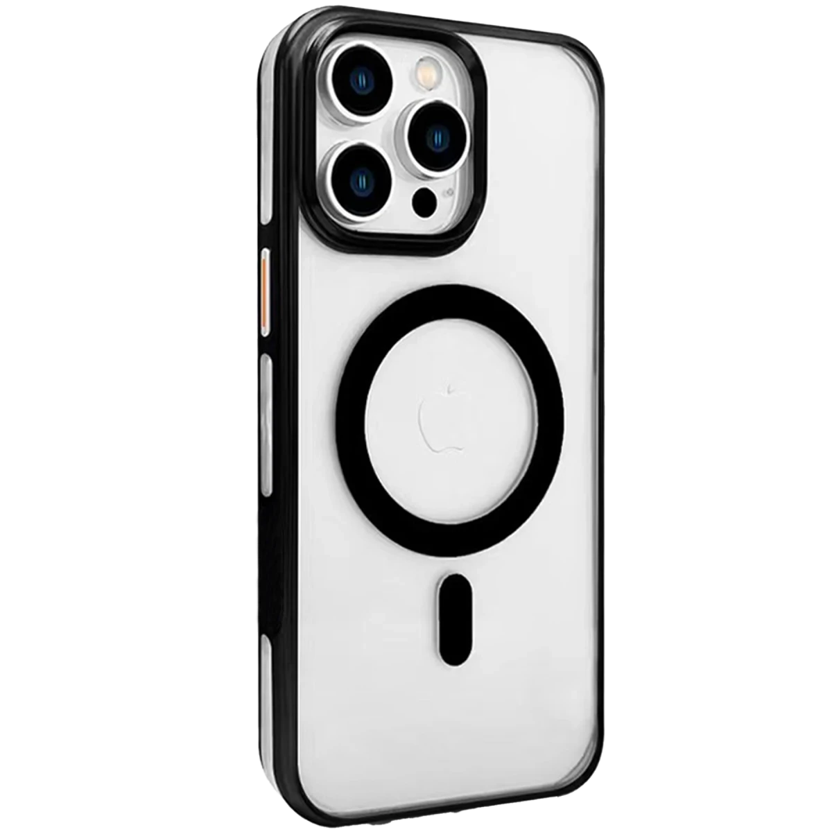 Joko Apple iPhone 15 Pro Max Gleam PC Sert Magsafe Kılıf - Şeffaf-Siyah