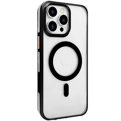 Joko Apple iPhone 15 Pro Max Gleam PC Sert Magsafe Kılıf - Şeffaf-Siyah