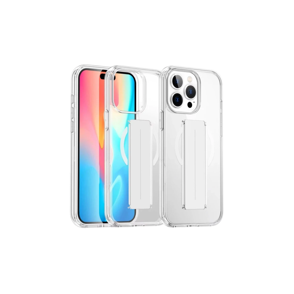 Joko Apple iPhone 15 Pro Max Kılıf Alfa Magsafe Standlı Kapak - Şeffaf