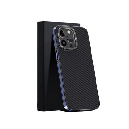 Joko Apple iPhone 15 Pro Max Kılıf Aramid 600D Kevlar Karbon Fiber Magsafe Kapak - Lacivert