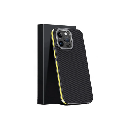 Joko Apple iPhone 15 Pro Max Kılıf Aramid 600D Kevlar Karbon Fiber Magsafe Kapak - Sarı