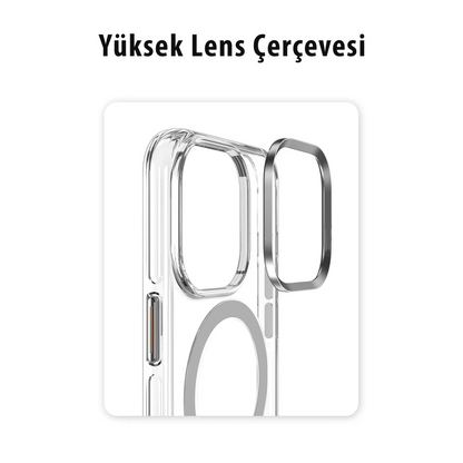 Joko Apple iPhone 15 Pro Max Kılıf Crystal Magsafe Kapak - Şeffaf