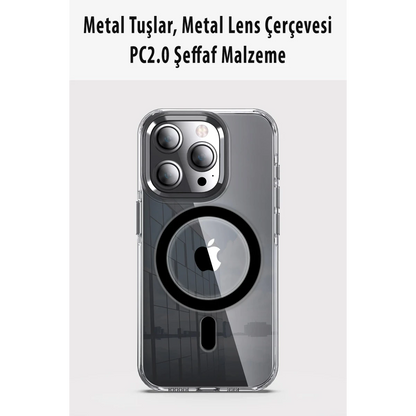 Joko Apple iPhone 15 Pro Max Kılıf Crystal Magsafe Kapak - Şeffaf