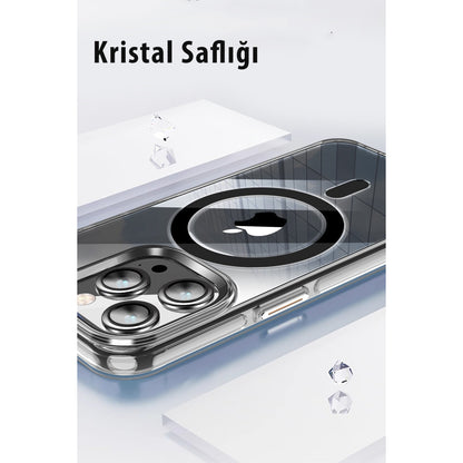 Joko Apple iPhone 15 Pro Max Kılıf Crystal Magsafe Kapak