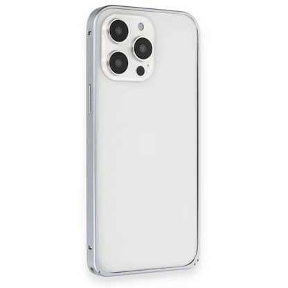 Joko Apple iPhone 15 Pro Max Kılıf Metal Bumper Magneticsafe Kapak - Gri