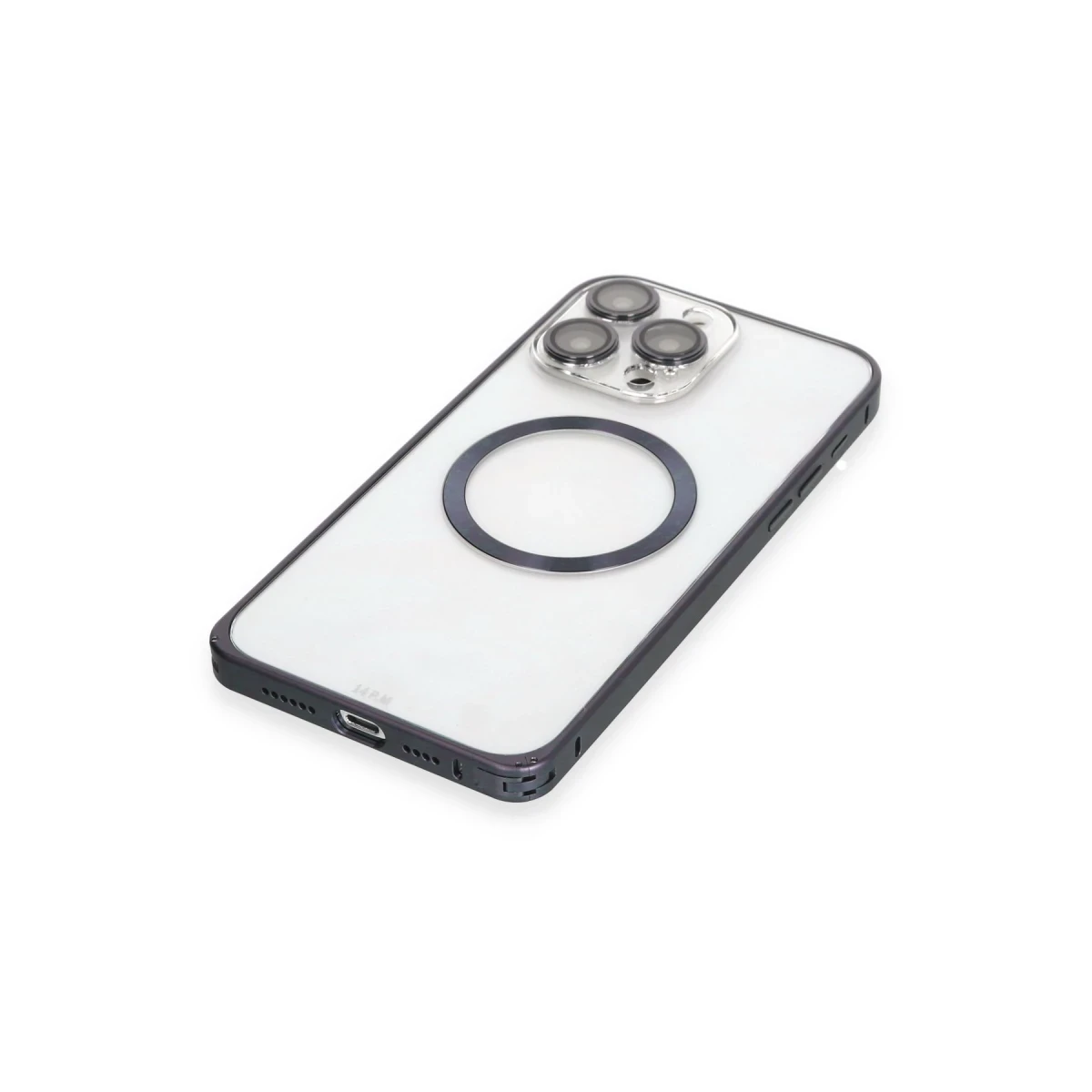 Joko Apple iPhone 15 Pro Max Kılıf Metal Bumper Magneticsafe Kapak - Lacivert